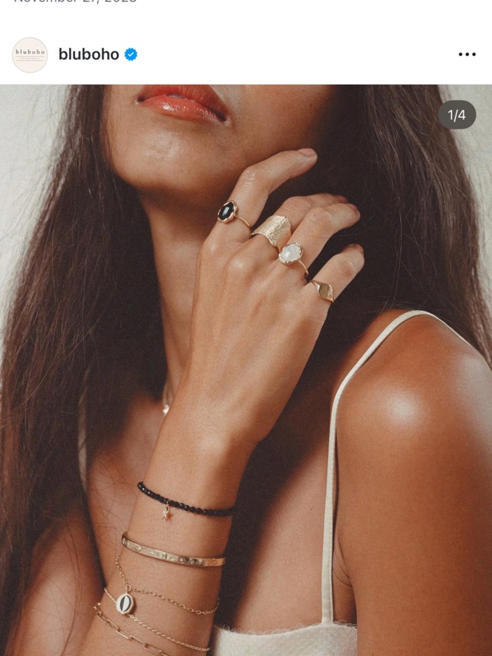 bluboho bracelet - Black Spinel